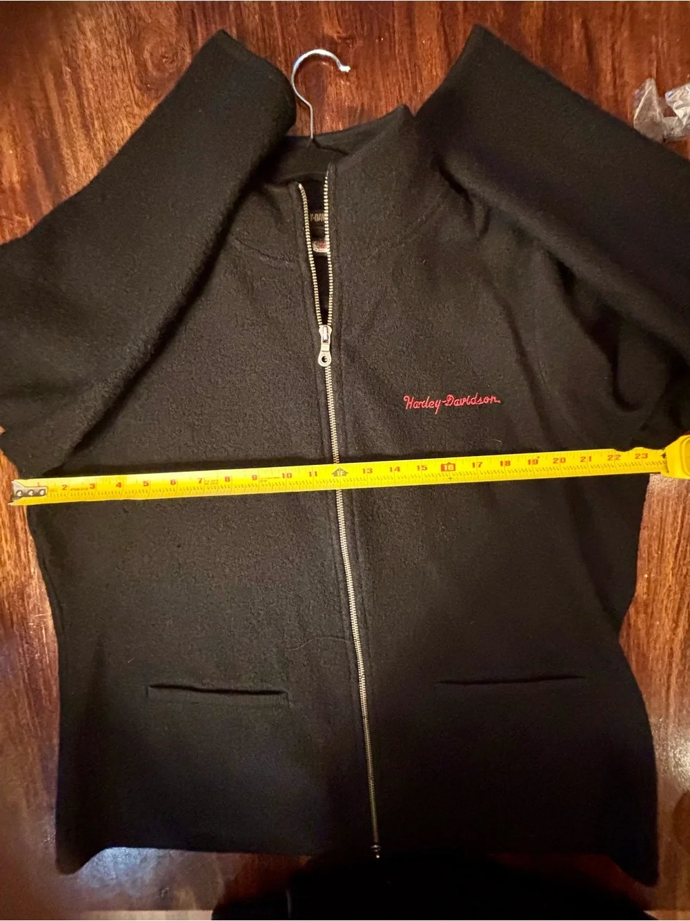 Harley-Davidson Black Full-Zip Knit Jacket with Red Script Logo
